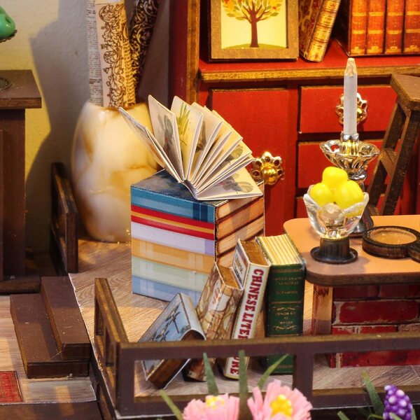 CUTEFUN set DIY Miniature Casa delle Bambole in Legno con Mobili Colorati