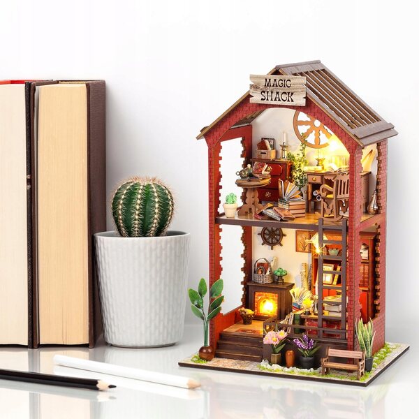 CUTEFUN set DIY Miniature Casa delle Bambole in Legno con Mobili Colorati