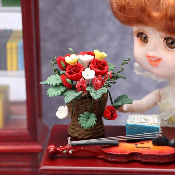 Miniatuur Bonsai Plant in hars 1/12 voor poppenhuisdecoraties