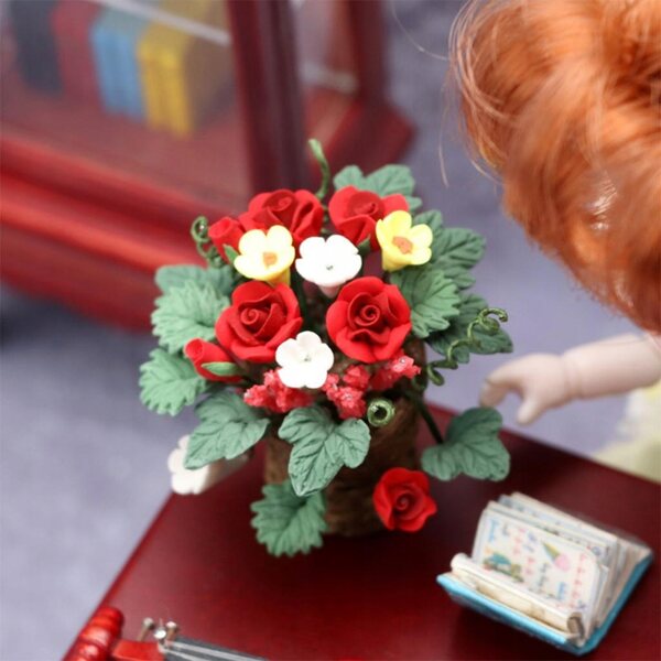 Miniatuur Bonsai Plant in hars 1/12 voor poppenhuisdecoraties