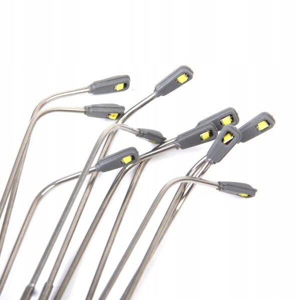 Комплект от 10 LED улични лампи за моделиране Мащаб 1:100 Височина 10см