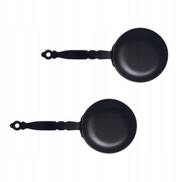 Set 2 Mini Padelle Decorative Nere Realistiche per Casa delle Bambole