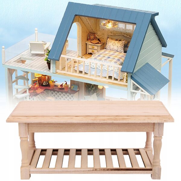 Mini Tavolo in Legno 1:12 per Casa delle Bambole – Modello Arredo Sala da Pranzo