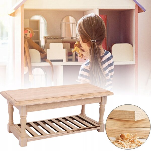 Mini Tavolo in Legno 1:12 per Casa delle Bambole – Modello Arredo Sala da Pranzo