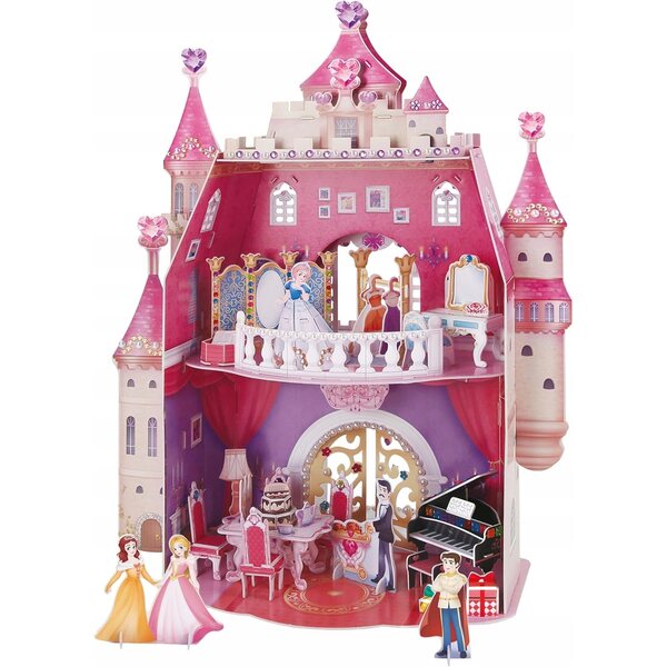 Puzzle 3D Zamek per bambine con 95 pezzi e 524 adesivi decorativi