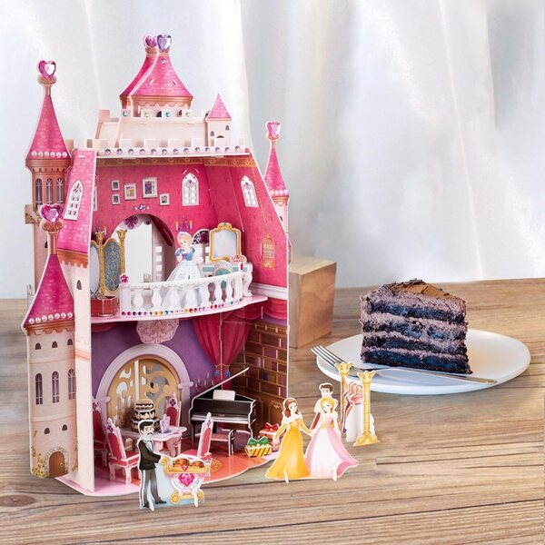 Puzzle 3D Zamek per bambine con 95 pezzi e 524 adesivi decorativi
