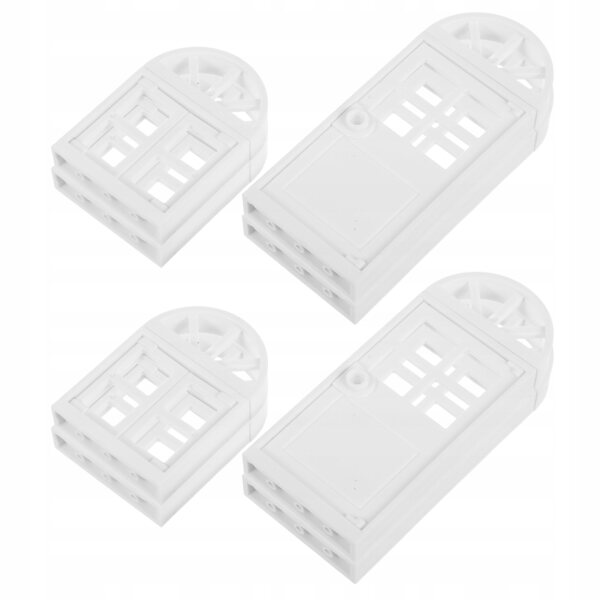 Set 8 Accessori Miniature Bianchi per Casa delle Bambole: Finestre e Porte in Plastica