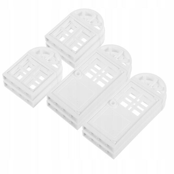 Set 8 Accessori Miniature Bianchi per Casa delle Bambole: Finestre e Porte in Plastica