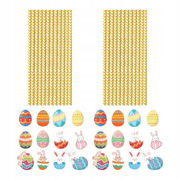 Lot de 24 pailles décorées pour fêtes et occasions spéciales 6 cm x 3,7 cm