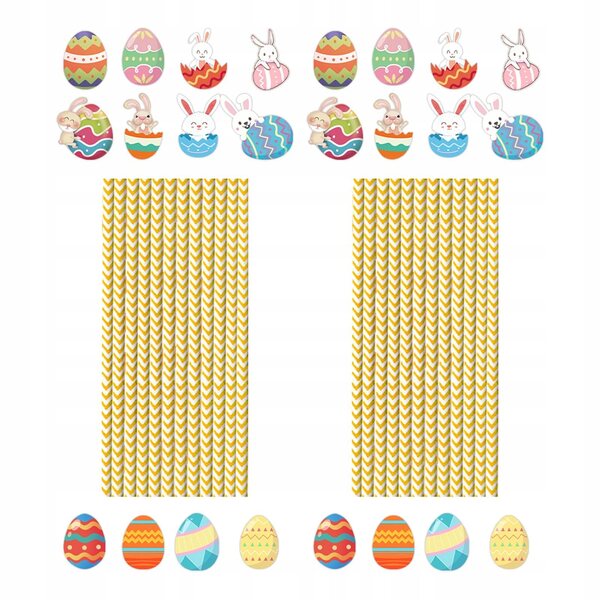 Lot de 24 pailles décorées pour fêtes et occasions spéciales 6 cm x 3,7 cm