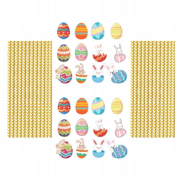 Lot de 24 pailles décorées pour fêtes et occasions spéciales 6 cm x 3,7 cm