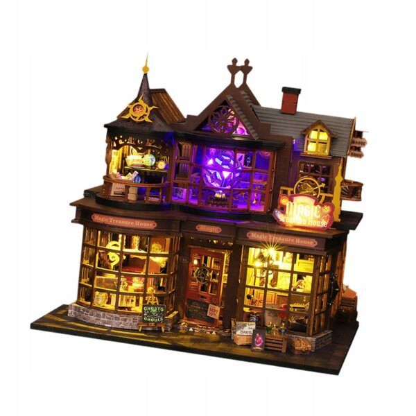 Dollhouse in legno fai da te con luci e accessori – kit miniatura decorativa