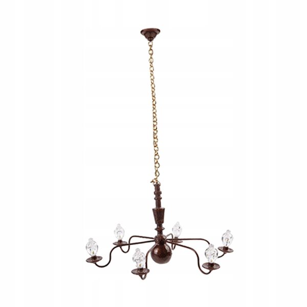 Deckenleuchte aus metallischem Kristall, 6 Lichtpunkte, Bronze, 8,8 cm, Maßstab 1:87
