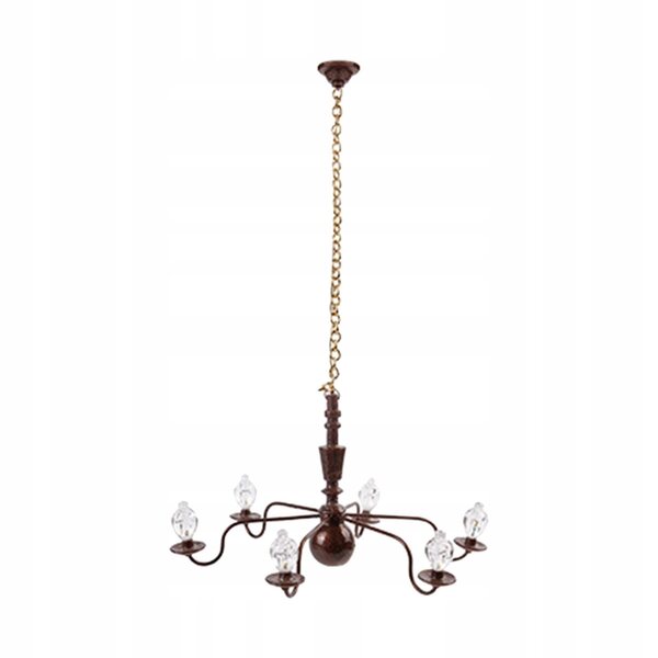 Deckenleuchte aus metallischem Kristall, 6 Lichtpunkte, Bronze, 8,8 cm, Maßstab 1:87