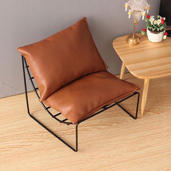 Mini 1/6 Doll House Chair Model Alloy Jasnobrązowy