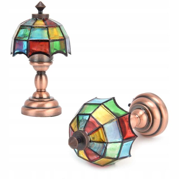 1:12 Puppenhaus Miniatur kabellose LED Schreibtischlampe bunt