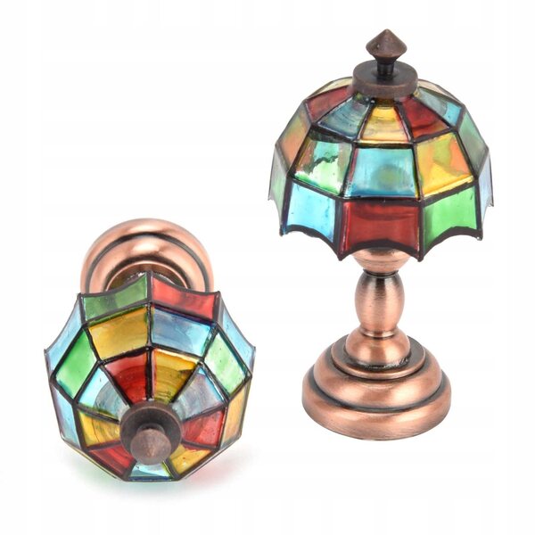 1:12 Puppenhaus Miniatur kabellose LED Schreibtischlampe bunt