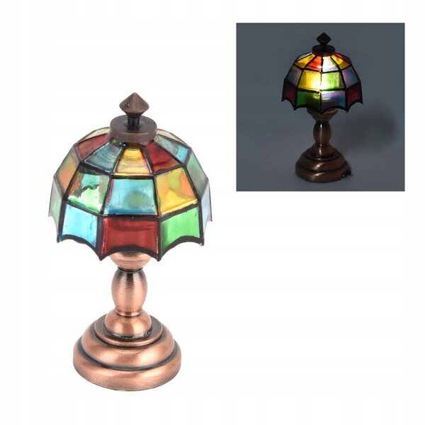 1:12 Puppenhaus Miniatur kabellose LED Schreibtischlampe bunt