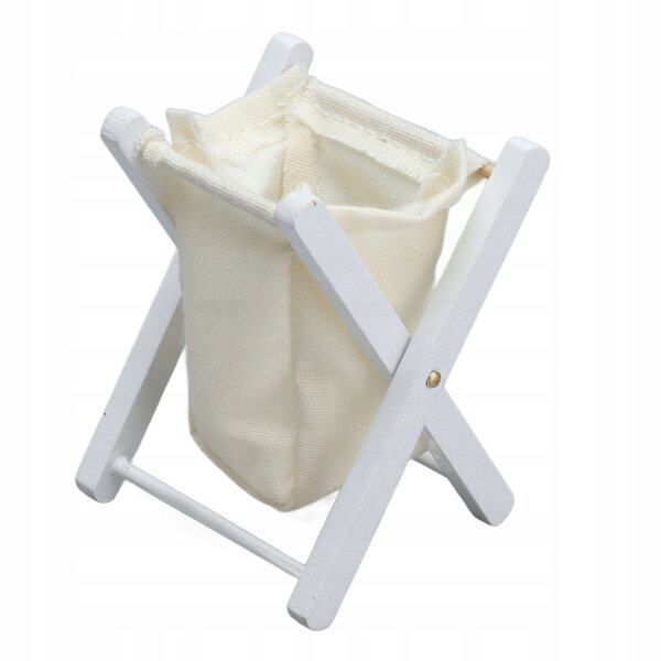 Miniatuur opvouwbare wasmand 1:12 houten poppenhuis