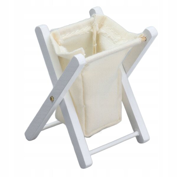 Miniatuur opvouwbare wasmand 1:12 houten poppenhuis