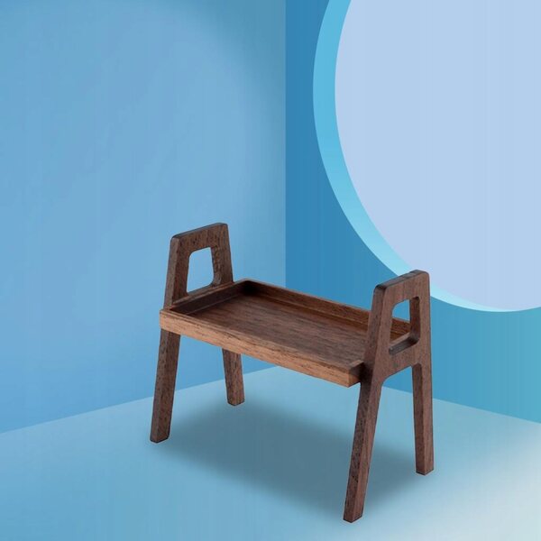 Miniatura mensola in legno naturale per casa delle bambole scala 1:12