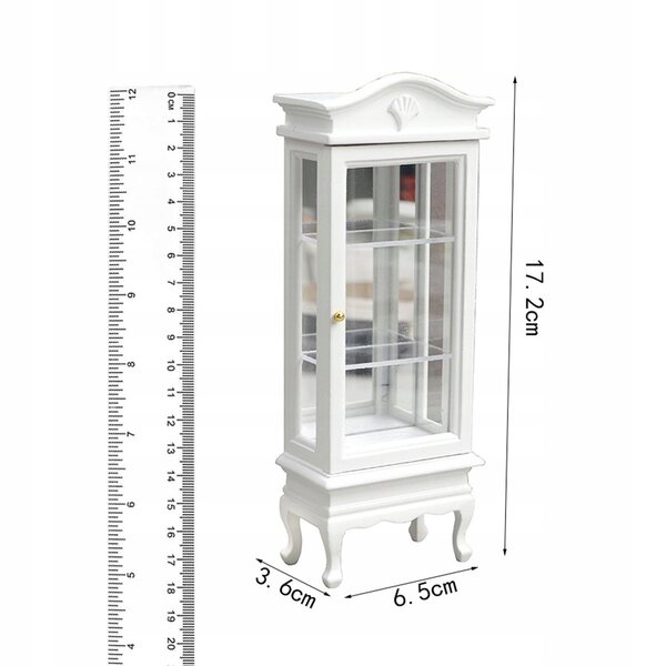 Holzmöbelminiatur für Puppenhaus 1:12 – kleiner weißer Kleiderschrank