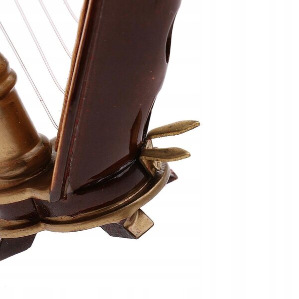 Holzmodell im Maßstab 1:12 für Figuren von 11–12 cm – Miniatur-Harfe mit Koffer