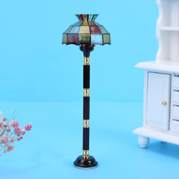 1:12 Puppenhaus Miniatur LED Stehlampe im modernen Stil