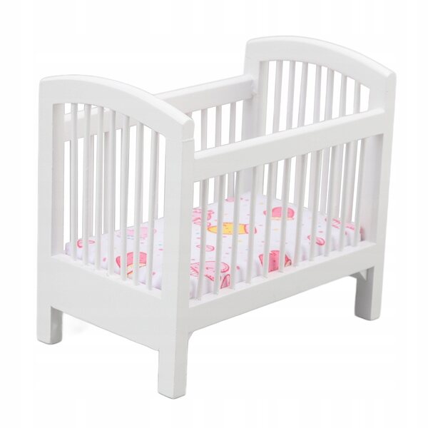 Letto per bambole in legno, sicuro, resistente e bello, 1:12