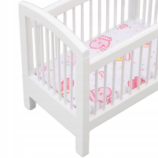 Letto per bambole in legno, sicuro, resistente e bello, 1:12