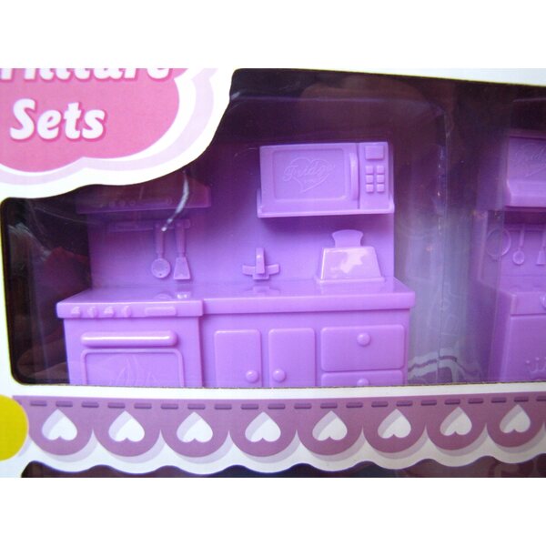 Casa per bambole Toys4all con mobili e accessori, plastica, 15x24 cm