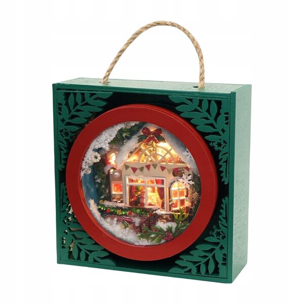 Miniatura Casa Casa da Appendere in Legno con Luci Kit Fai da Te Decorazione
