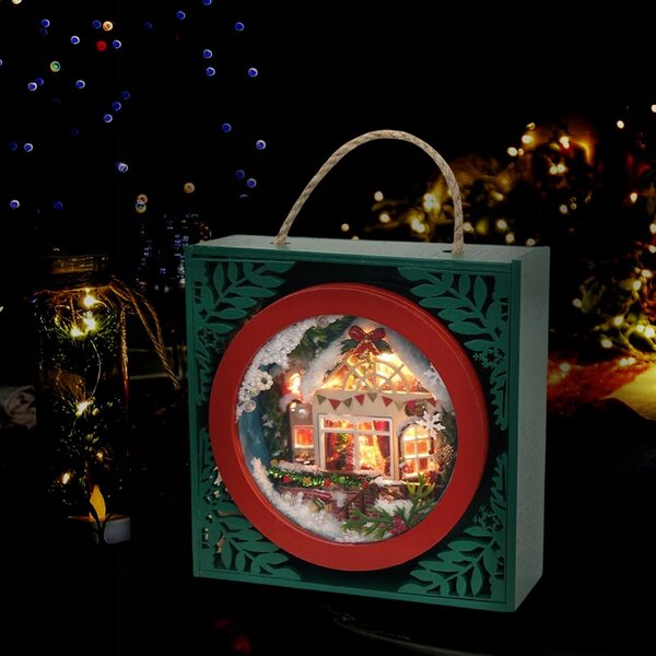 Miniatura Casa Casa da Appendere in Legno con Luci Kit Fai da Te Decorazione