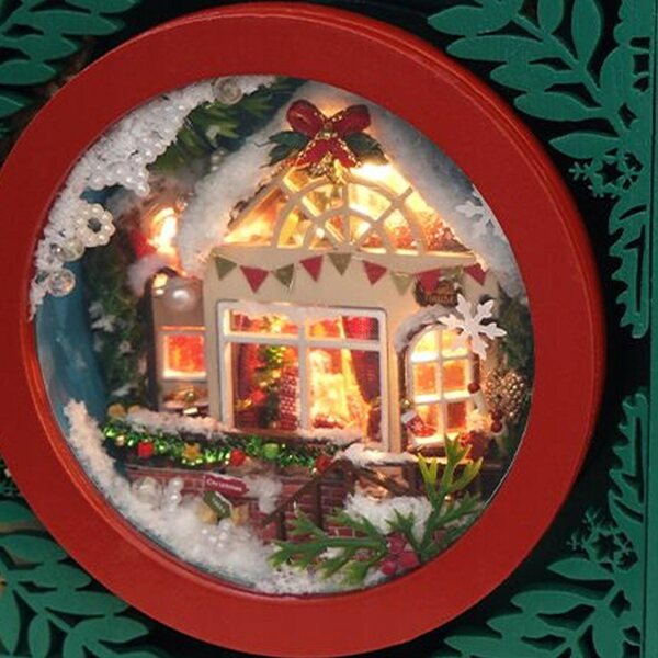 Miniatura Casa Casa da Appendere in Legno con Luci Kit Fai da Te Decorazione