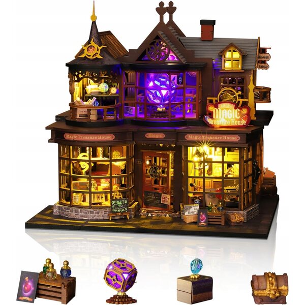DIY Puppenhaus-Miniatur aus Holz mit LED, kreatives Bastelset