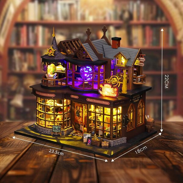 DIY Puppenhaus-Miniatur aus Holz mit LED, kreatives Bastelset