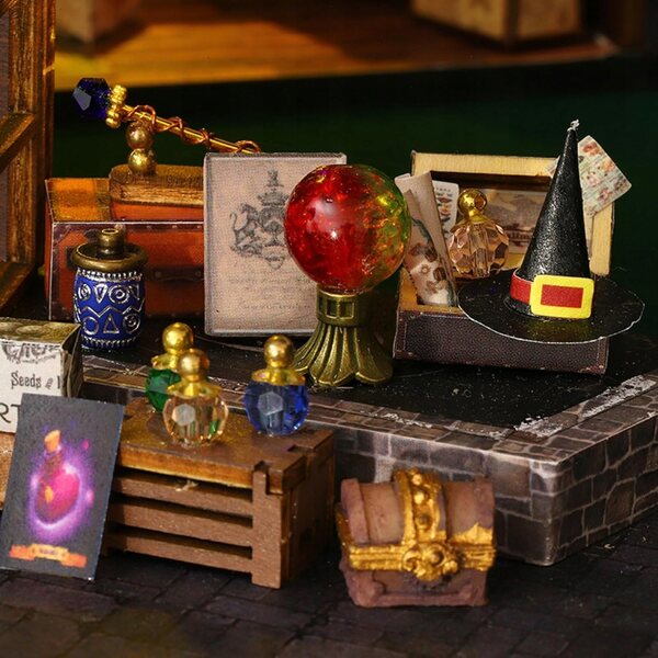 DIY Puppenhaus-Miniatur aus Holz mit LED, kreatives Bastelset