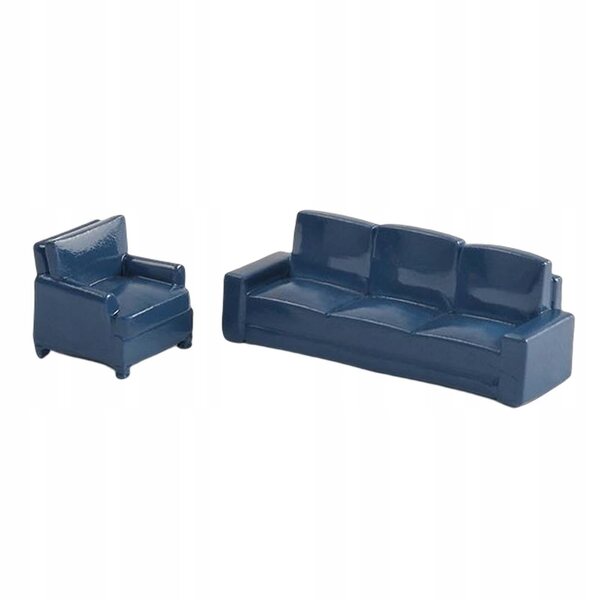 2Pcs Dollhouse Sofa Couch, Dollhouse Furnishings, Miniature Furniture Blue