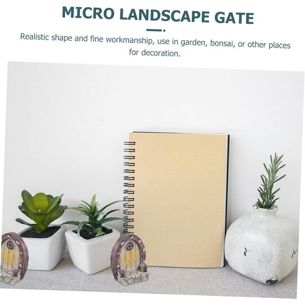 HEMOTON 10 pezzi porte miniatura per giardino fatato e micro paesaggi, accessori realistici in resina