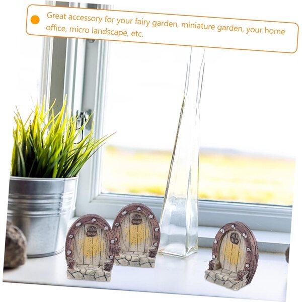 HEMOTON 10 pezzi porte miniatura per giardino fatato e micro paesaggi, accessori realistici in resina