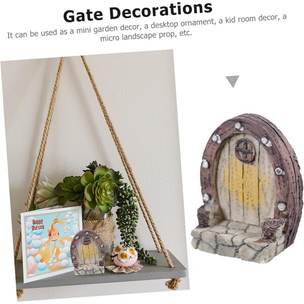 HEMOTON 10 pezzi porte miniatura per giardino fatato e micro paesaggi, accessori realistici in resina