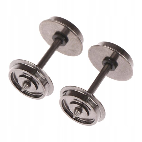 Coppia di Ruote in Metallo per Modelli di Treni Scala 1/87 - Accessori Universali