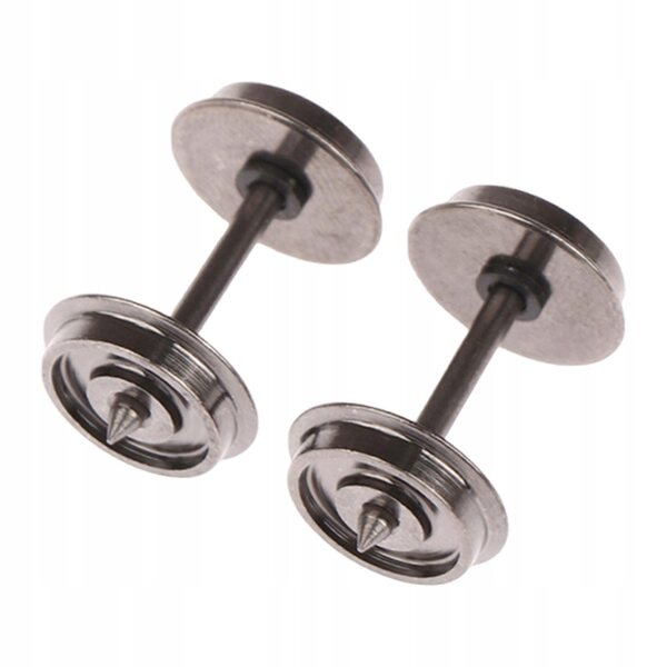 Coppia di Ruote in Metallo per Modelli di Treni Scala 1/87 - Accessori Universali