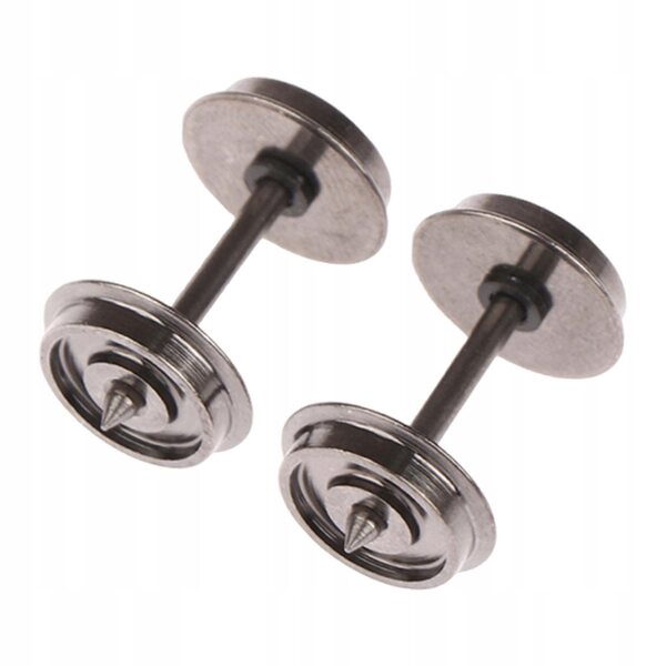 Coppia di Ruote in Metallo per Modelli di Treni Scala 1/87 - Accessori Universali
