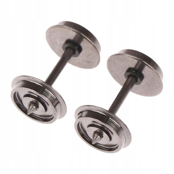 Coppia di Ruote in Metallo per Modelli di Treni Scala 1/87 - Accessori Universali