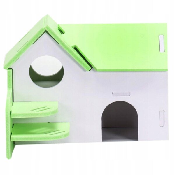Casa per criceti ecologica in legno, giocattolo per piccoli animali 20x20x10 cm