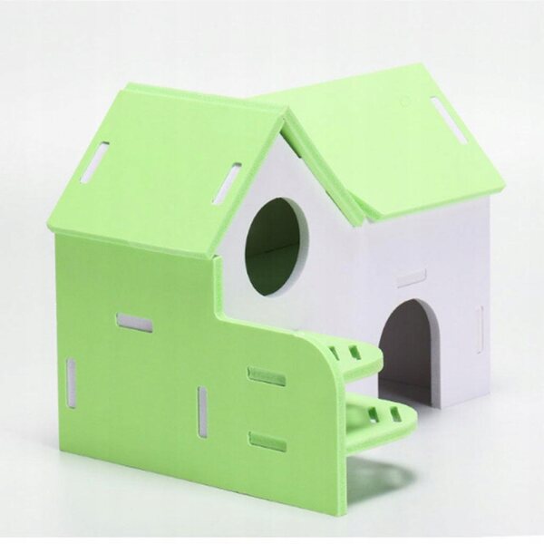 Casa per criceti ecologica in legno, giocattolo per piccoli animali 20x20x10 cm