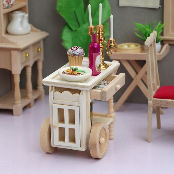 Miniatur-Speisewagen 1:12 Realistisches Puppenhaus aus Holz