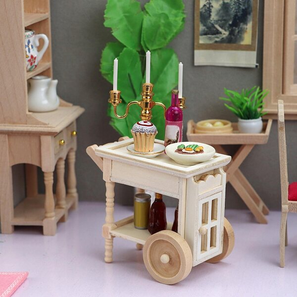 Miniatur-Speisewagen 1:12 Realistisches Puppenhaus aus Holz