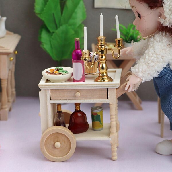 Miniatur-Speisewagen 1:12 Realistisches Puppenhaus aus Holz
